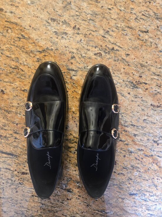 Ducapo Black Patent Leather Monk Strap Dress Shoes EU 45 2073-RB2 main image 5